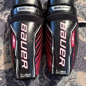 Bauer NSX Black and Red Shin Guards